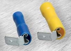 objímky ploché celoizolované PVC s odbočkou, DOUBLE Crimp - Barva izolace - žlutá