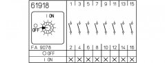 [P110-61918-003M1]  vačkový spínač / 10 A / vypínač 0-1 /  8-pól. /  90°