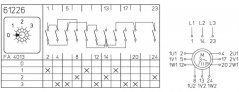 [P110-61226-003M1]  vačkový spínač / 10 A / přepínač pólů 0-1-2-3 /  3 rychlosti /  rychlost 1+3 Dahlander