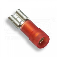 [OBP-PI-1.5-4805-PA-DC]  kabelová lisovací objímka plochá Cu poloizolovaná PA (polyamid), DIN 46245, EASY ENTRY, DOUBLE CRIMP, 0,5 - 1,5 mm², pro kolík: 4,8 x 0,5 mm, červená
