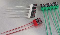 [S-VNSM-190-HT-04]  plastová bezpečnostní plomba VENUS Medium SEAL se štítkem 15 x 20 mm, s bezpečnostním zámkem, ø 2 mm, d.190 mm, nylon, laserový potisk, postupné číslování, žlutá
