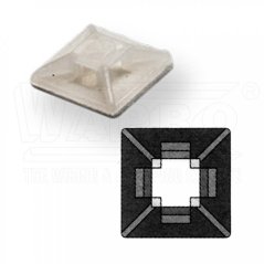 [M-AS-12]  samolepící příchytka 12,5x12,5mm pro stahovací pásek; přírodní