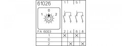 [M225-61026-025N3]  vačkový spínač / 25 A / přepínač 1-0-2 /  60° /  2-pól.