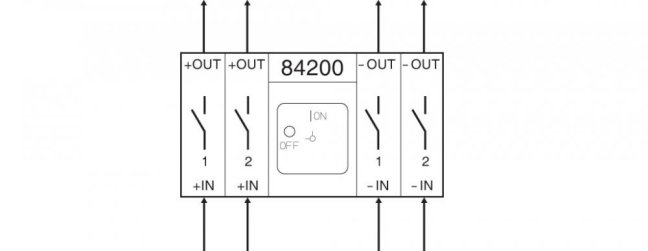 [D221-84200-033N4]  výkonový odpínač pro stejnosměrný proud / 20 A / O-I /  2-pól. DC /  2 obvody /  90°