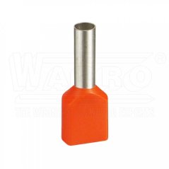 [DUID-2x0.50-8-100 or]  kabelová lisovací dvojitá dutinka Cu s izolací PP (polypropylen), 2 x 0,50 mm², d: 8 mm, oranžová (II. Ger), N, MINI-bal. 100 ks
