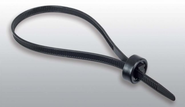 [WT-HL-300HDB]  stahovací pásek pro montáž do otvoru; 304 x 6,2 mm; černý