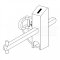 [AVF5-088]  kov. prodlužovací oska s dodatečnou servisní uzamykatelnou páčkou pro provedení se středovým připevněním a servisním otevíráním dveří v poloze "I" , d: 88 mm