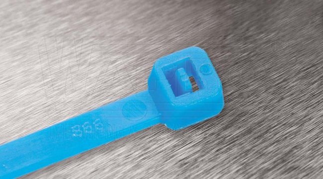 [WT-TF-200IC]  stahovací pásek; 200x3,6mm; odolný materiál TEFZEL; do +165°C; UV;  sv.modrý