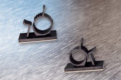 [LOF-1315]  samolepící kabelová příchytka zaklapávací LORETA FIX, Ø 12,6 -15,4 mm, černá