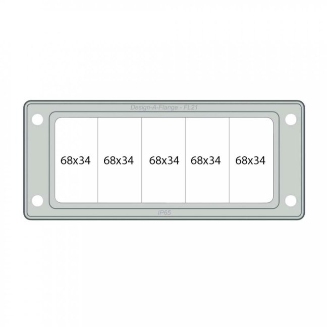 [WFL-21]  přírubový rámeček WAPRO-FLANGE WFL-21, 214 x 90 x 9 mm, IP65, barva šedá RAL 7035