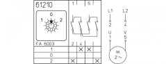 [M220-61210-065M1]  vačkový spínač /  20 A / reverzní přepínač /  1-0-2 /  2-pól /  (řazení č. 7)