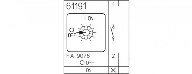 [P110-61191-S001A]  vačkový spínač / 10 A / vypínač 0-1 /  1-pól. /  90°