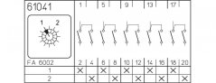 [P110-61041-003M1]  vačkový spínač / 10 A / přepínač 1-2 /  5-pól.