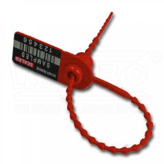 [S-VNSM-190-IK-02]  plastová bezpečnostní plomba VENUS Medium SEAL se štítkem 15 x 20 mm, s bezpečnostním zámkem, ø 2 mm, d.190 mm, nylon, inkoustový potisk, postupné číslování, červená