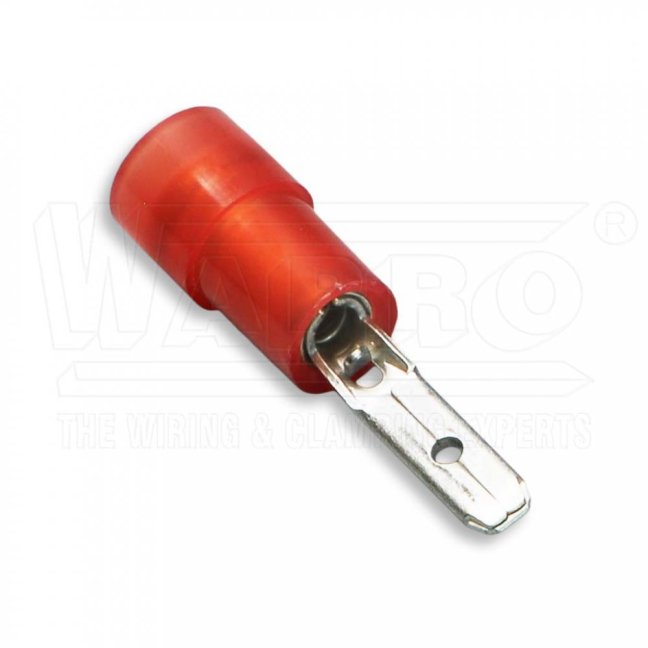 [KOP-PI-1.5-4808-PA-DC]  kabelový lisovací kolík plochý Cu poloizolovaný PA (polyamid), DIN 46245, EASY ENTRY, DOUBLE CRIMP, 0,5 - 1,5 mm², 4,8 x 0,8 mm, červená