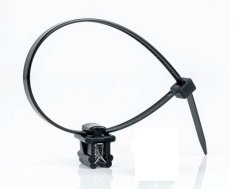 [PTBLK-C1-200ST-UV]  příchytka PITBULL na hranu 0,7-3mm; kabel soubežně nad hranou; černá; včetně pásku 200 x 4,5 mm