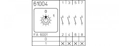 [M220-61004-060M1R]  vačkový spínač / 20 A / vypínač 0-1 /  4-pól. /  60°