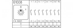 [P110-61008-003M1]  vačkový spínač / 10 A / vypínač 0-1 /  8-pól. /  60°