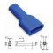 [KRT2-48-PVC-BL]  kryt pro lisovací konektor objímku plochou š. 4,8 mm, měkčené PVC (vinyl), ø kabel. otvoru: 2,4 / 3,6 mm, modrá