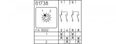 [P110-61738-003M1]  vačkový spínač / 10 A / přepínač 1-2 /  spojené kontakty /  2-pól.