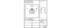 [P225-61025-025N3]  vačkový spínač / 25 A / přepínač 1-0-2 /  60° /  1-pól.