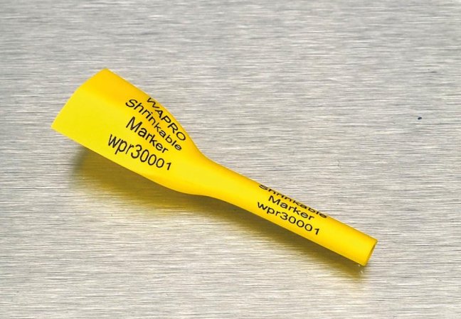 [WMC3-032-1X50-YE-4]  Smrštitelná označovací bužírka W-MARK-C v žebříčkovitém formátu, 3:1, nom. ø 3,2 mm, -55° až +125°C , d. štítku: 1x50 mm, žlutá