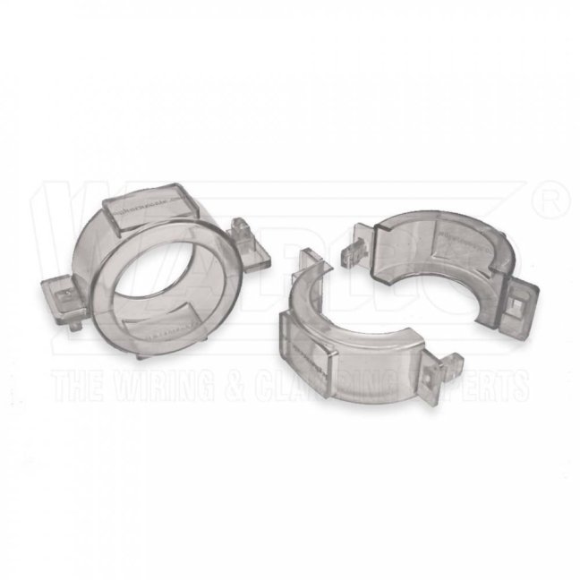 [S-OCHP-112]  ochranné pouzdro na vodoměry a plynoměry s možností zaplombování, š. 38 mm, R1: 29 mm, R2: 39 mm pro vodoměrný nástavec se závitem 1” 1/2, polykarbonát, číré