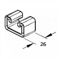 [CH-C-4022-COV]  ochranná krytka pro profilovou lištu C, 40 x 22 mm, PE (polyetylen)