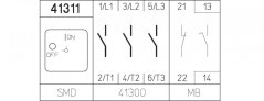 [H216-41311-026L4]  výkonový odpínač / 20 A / O-I /  3-pól. + pomocné kontakty (1 spínací se zpožděním+1 rozpínací) /  90°