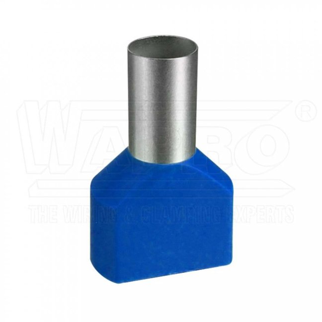 [DUID-2x0.75-8 mo]  kabelová lisovací dvojitá dutinka Cu s izolací PP (polypropylen), 2 x 0,75 mm², d: 8 mm, modrá (I. Fr), N