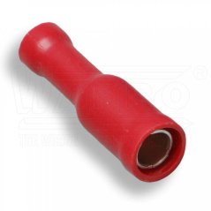 [OBK-CI-1.5-4]  kabelová lisovací objímka kruhová Cu celoizolovaná PVC, 0,5 - 1,5 mm², pro ø : 4 mm, červená
