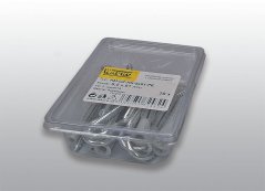 [HM-UZ-OK-10x61-PE]  hmoždinka uzlovací s ocelovým okem, 10x61 mm, polyetylen, CLEVER PACK 10 ks