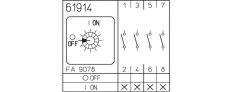 [P110-61914-003M1]  vačkový spínač / 10 A / vypínač 0-1 /  4-pól. /  90°