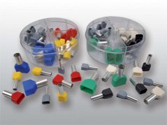 [DUI-BOXV1-DIN]  velký praktický plastový box s dutinkami Cu s izolací PP (polypropylen), 200x 0,75 mm² (d: 8 mm), 300x 1,0 mm² (d: 8 mm), 300x 1,5 mm² (d: 8 mm), 200x 2,5 mm² (d: 8 mm), III.DIN