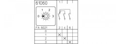 [M220-61060-076M1]  vačkový spínač / 20 A / stupňový přepínač s nulovou polohou - 3 stupně /  1-pól.