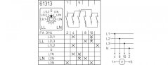 [M220-61313-026M1]  vačkový spínač / 20 A / voltmetr-přepínač s polohou 0 /  3 sdružená napětí+3fáze proti N