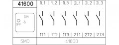 [H216-41600-026L4]  výkonový odpínač / 20 A / O-I /  6-pól. /  90°