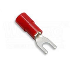 [VIIZ-1.5-M4-PC]  kabelová lisovací vidlice Cu s izolací PC (polykarbonát), DIN 46237, EASY ENTRY, 0,5 - 1,5 mm², š: 6,8 mm, ø M4, červená