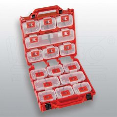 [101-CMB-15]  praktický sortimentní plastový kufřík "COMBOBOX 15", 12x krabička velikost S, 2x krabička velikost M, 1x krabička velikost L