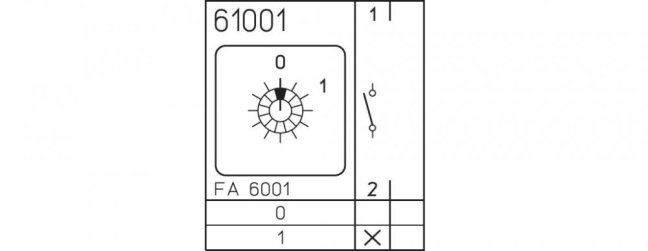 [M220-61001-060M1B]  vačkový spínač / 20 A / vypínač 0-1 /  1-pól. /  60° /  (řazení č. 1)