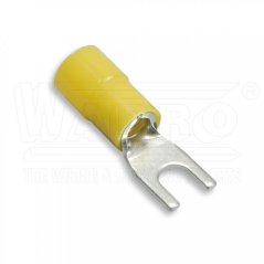 [VIIZ-6-M4-PC]  kabelová lisovací vidlice Cu s izolací PC (polykarbonát), DIN 46237, EASY ENTRY, 4,0 - 6,0 mm², š: 8 mm, ø M4, žlutá