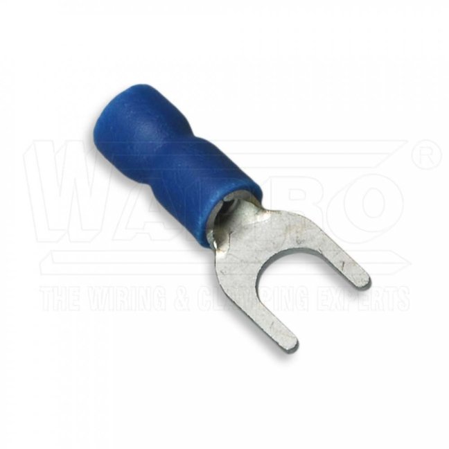 [VIIZ-2.5-M4-V]  kabelová lisovací vidlice Cu s izolací PVC, 1,5 - 2,5 mm², ø M4, EASY ENTRY, š: 6,4 mm, modrá