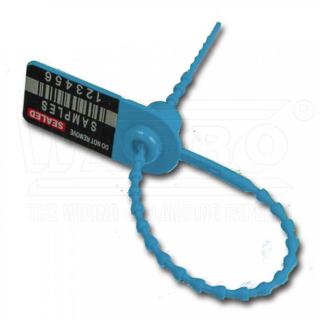 [S-VNSM-190-IK-06]  plastová bezpečnostní plomba VENUS Medium SEAL se štítkem 15 x 20 mm, s bezpečnostním zámkem, ø 2 mm, d.190 mm, nylon, inkoustový potisk, postupné číslování, modrá