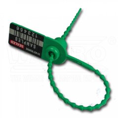[S-VNSM-190-IK-05]  plastová bezpečnostní plomba VENUS Medium SEAL se štítkem 15 x 20 mm, s bezpečnostním zámkem, ø 2 mm, d.190 mm, nylon, inkoustový potisk, postupné číslování, zelená