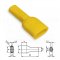 [KRT2-63-PVC-YE]  kryt pro lisovací konektor objímku plochou š. 6,3 mm, měkčené PVC (vinyl), ø kabel. otvoru: 2,5 / 4,5 mm, žlutá
