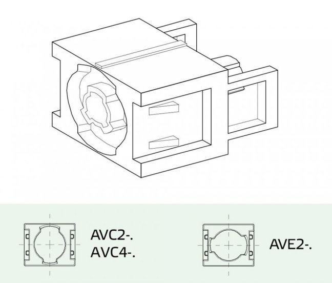 [AVE2-3]  plastový prodlužovací modul pro provedení s dveřní uzamykatelnou spojkou - pro T225, sada 3 ks