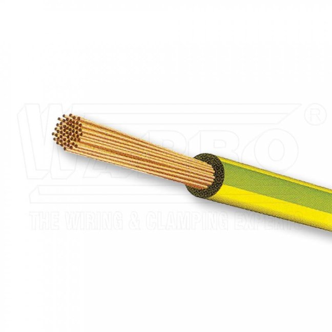 [H05V-K-0.75-GN/YE-1 (Z-Z)]  vodič lankový jednožílový 0,75mm²; CYA; zeleno-žlutý; Cu s PVC izolací; balení: kruh 200m