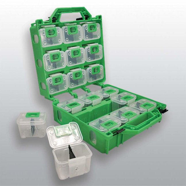 [101-CMB-12]  praktický sortimentní plastový kufřík "COMBOBOX 12", 6x krabička velikost S, 4x krabička velikost M, 2x krabička velikost L