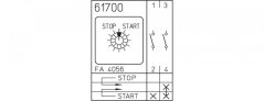 [P110-61700-003M1]  vačkový spínač / 10 A / START (STOP) vypínač /  STOP-START /  s vratnou polohou do 0 /  1-pól. /  bez propojek