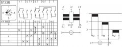 [P110-61336-219M1]  vačkový spínač / 10 A / volt-ampérmetr přepínač /  3x napětí L-L /  3x proud